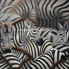Arte hecho a mano de la pared de la lona de la impresión de Art Canvas Paintings Animal Zebra del extracto