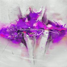 Decoración blanca de la pared de Art Painting Purple Dress For de la lona abstracta pintada a mano