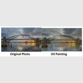 Retratos del aceite del paisaje de la foto, Sydney Opera Painting pintado a mano de encargo