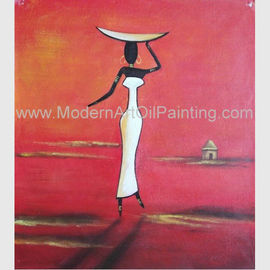 Pinturas al óleo modernas abstractas, acrílico de pintura de la lona africana hecha a mano de las mujeres