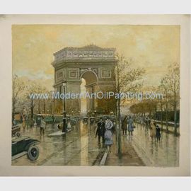 pinturas al óleo de la calle de París de la lona de pintura al óleo de los 50x60cm Arc de Triomphe viejas