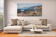 Acrylic Classic Mediterranean Scenes Oil Painting Colorful Oceanside