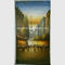 Cuchillo de paleta viejo del paisaje de París de la pintura al óleo hecha a mano de París con textura