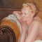 Montaje desnudo tradicional del retrato de la mujer/de Art Portrait Brush Strokers Photo de la lona