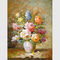 Pintura colorida de la lona del florero de las pinturas al óleo inmóviles florales de la vida del extracto