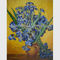 Van Gogh Irises In Vase pintado a mano de encargo contra un fondo amarillo