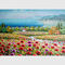 Lona de pinturas floral moderna roja decorativa/pinturas de paisaje realistas de la flor
