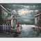 Pared Art Paintings For Living Room de la lona del muelle del barco de casas del extracto