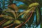 Las pinturas hawaianas pintadas a mano de las ilustraciones, árboles de coco ajardinan la pintura al óleo en lona