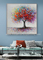 Pintura moderna colorida del árbol de Art Oil Painting Hand Painted del extracto para la sala de estar 32&quot; X 32&quot;