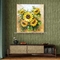 Pintura floral del cuchillo de paleta del girasol para la decoración interior de la sala de estar