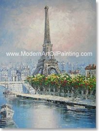 Solvente pintado a mano de la torre Eiffel ECO de la pintura al óleo de París