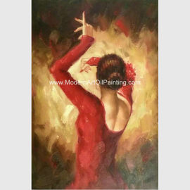 Bailarín hecho a mano moderno Oil Painting, pared abstracta Art Canvas Painting del flamenco