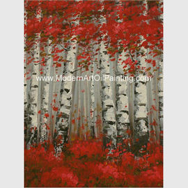 Art Oil Painting Brich Forest moderno pintado a mano, pintura de paisaje abstracta