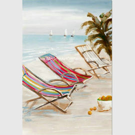 Pinturas al óleo brillantes del paisaje marino en la playa 60 cm X 90 cm de la playa de la lona