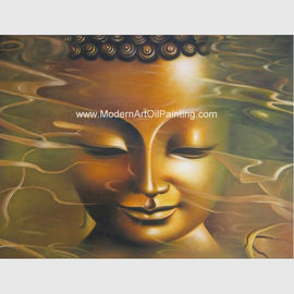 Pintura al óleo tailandesa, pintura al óleo moderna de la estatua de Buda, pinturas al óleo abstractas hechas a mano Oriental de la lona