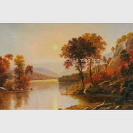 Pinturas de paisaje originales del aceite de la salida del sol del río 50 horizontales cm x 60 cm
