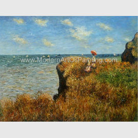 Claude Monet Oil Reproduction, Cliff Walk At Pourville Oil en la lona 50 x 70 cm