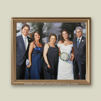 Lona de encargo de los retratos de la pintura al óleo de la familia casera de la decoración de la foto los 5cm