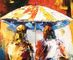 Pintura al óleo enmarcada del cuchillo de paleta en la lona, extracto Art Paintings Umbrella Girls