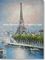 Solvente pintado a mano de la torre Eiffel ECO de la pintura al óleo de París