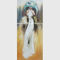 Vestido blanco moderno de Art Oil Painting Lady In de la lona cubierto con capa plástica fina