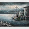 Pintura contemporánea del barco de pesca en el mar/las impresiones de las pinturas del velero