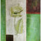 Pintura al óleo abstracta moderna de la flor en la lona, pintura estirada de la lona para el decorado de la pared