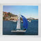 Pintura al óleo realista del velero en la lona, pintura de encargo del retrato de la foto