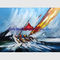Pintura al óleo de los barcos de navegación, pintura al óleo pintada a mano del paisaje marino para la decoración de la pared