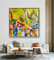 pinturas geométricas de la abstracción de la lona moderna de los 5cm para la decoración de la sala de estar